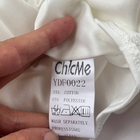 Chic Me Swiss Dot Blouse Sz M Coquette Fairycore Sheer Cottage White Ethereal - Picture 11 of 14